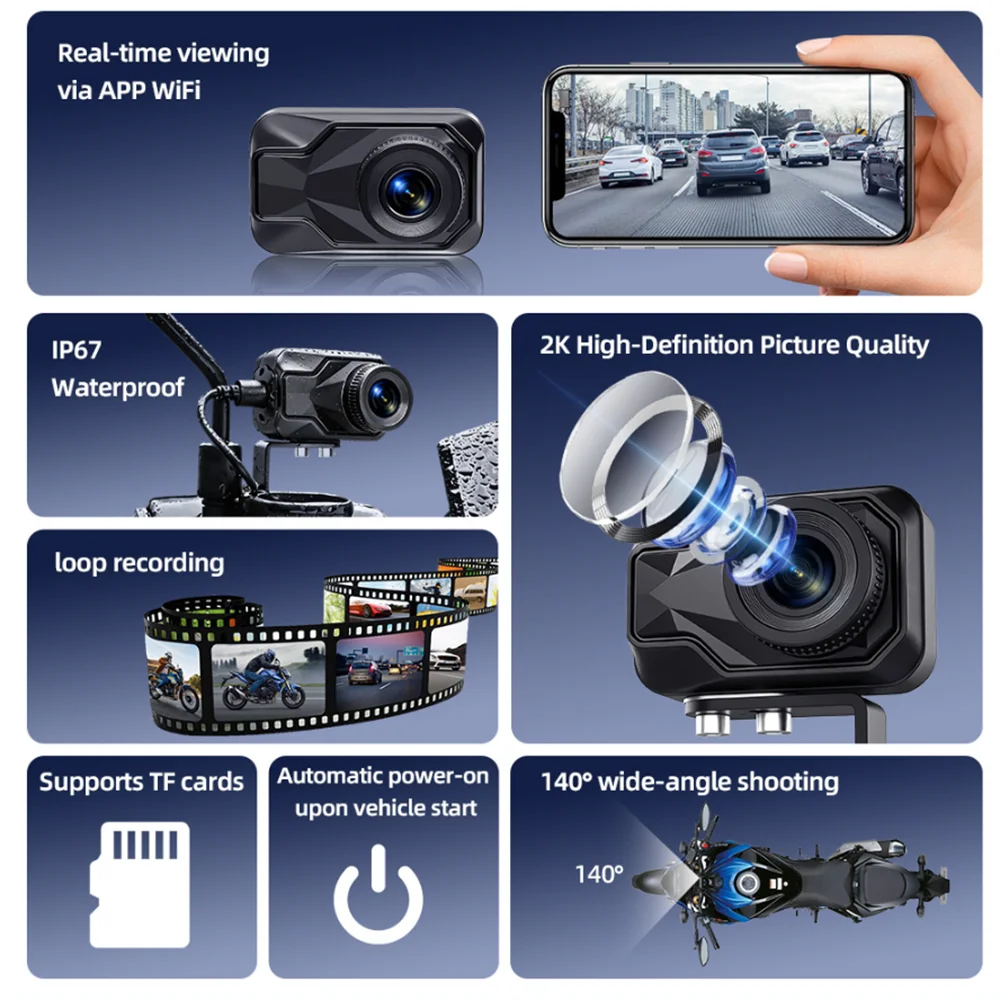 Cámara DVR para Motocicleta 2K - Mountain Biking App reseña y precio
